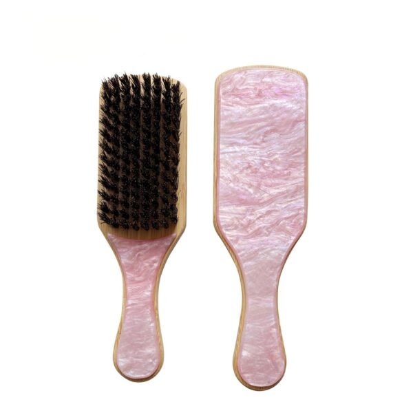 Cellulose Acetate Bamboo Mini Boar Bristles Styling Brush - Image 3