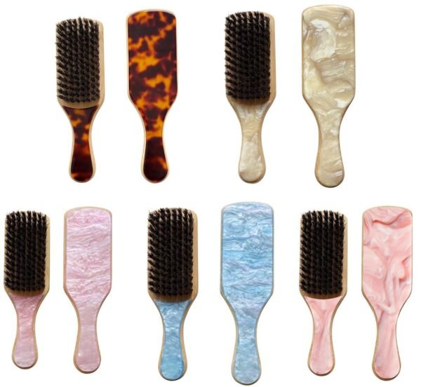 Cellulose Acetate Bamboo Mini Boar Bristles Styling Brush - Image 2