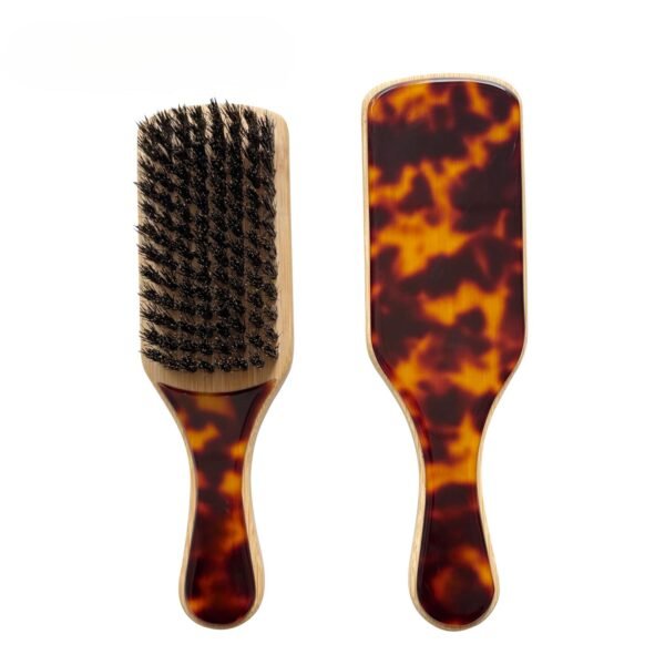 Cellulose Acetate Bamboo Mini Boar Bristles Styling Brush - Image 4