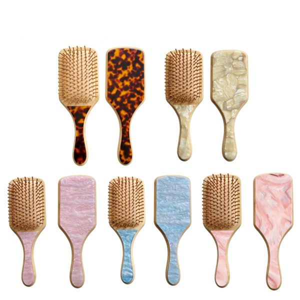 Luxury Cellulose Acetate & Bamboo Paddle Brush - Image 2